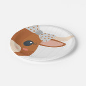 Baby Girl Longhorn Burnt Orange Babydusche Pappteller (Schrägansicht)