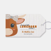 Baby Girl Longhorn Burnt Orange Geschenkanhänger (Vorderseite (Horizontal))