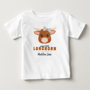 Baby Girl Longhorn Burnt Orange T-shirt