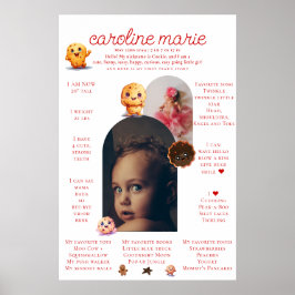 Baby Girl macht einen 1. Geburtstag Meilenstein Poster