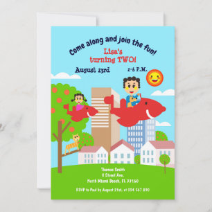 Baby Girl macht mit Papa zum zweiten Geburtstag Einladung