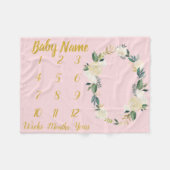Baby Girl Milestone Blanket Custom Shower Present Fleecedecke (Vorderseite (Horizontal))