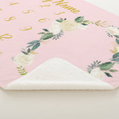 Baby Girl Milestone Personalisiert Pink Gold Blank Sherpadecke (3/4)