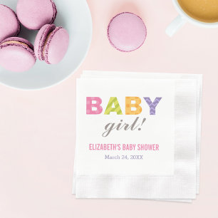 Baby Girl Modern Colorful Letters Baby Dusche Serviette