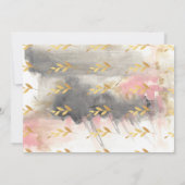 Baby Girl Modern Gold Gray Pink Birth Ankündigung (Rückseite)