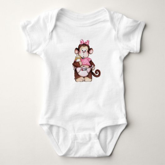 Baby Girl Monkey Strampler (Vorderseite)