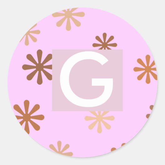 Baby Girl Monogram "G" Stickers (Vorderseite)
