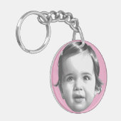 Baby Girl Mood Happy oder Pouty Schlüsselanhänger (Vorderseite links)