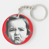 Baby Girl Mood Happy oder Pouty Schlüsselanhänger (Rückseite)