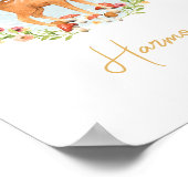 Baby Girl Name Deer Kinderzimmer Wasserfarbe Tier Poster (Ecke)