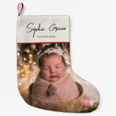 Baby Girl Name & Foto Kleiner Weihnachtsstrumpf (Vorderseite)