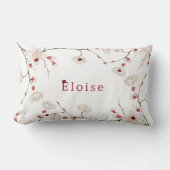 Baby Girl Name Ladybug Floral Lendenkissen (Vorderseite)