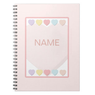 Baby Girl Name Pink Hearts Notebook Notizblock