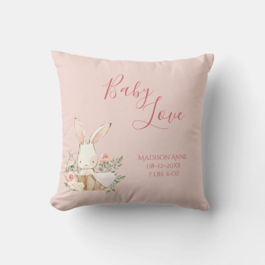 Baby Girl Name Script Baby Liebe Keepake Kissen (Vorderseite)