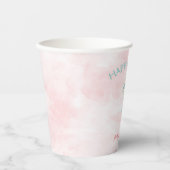 Baby Girl Native Boho Feathers Blush Pink Aqua Pappbecher (Vorderseite)