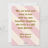 Baby Girl New Arrival Ankündigung (Rückseite)