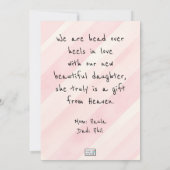 Baby Girl New Arrival Ankündigung (Rückseite)