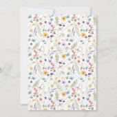 Baby Girl Niedlich Wild Blume Taufe Einladung (Rückseite)