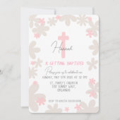 Baby Girl Niedliche Taufe Einladung (Vorderseite)