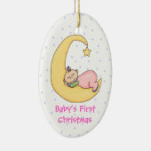 Baby Girl on Moon First Christmas Ornament (Rechts)