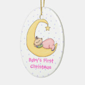 Baby Girl on Moon First Christmas Ornament (Links)