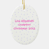 Baby Girl on Moon First Christmas Ornament (Hinten)
