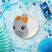 Baby Girl Orange Donkey Baby Dusche Pappteller (Party)