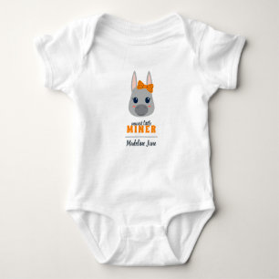 Baby Girl Orange Donkey Bodysuit Strampler
