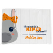 Baby Girl Orange Donkey Große Geschenktüte (Vorderseite)