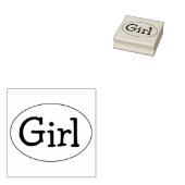 Baby Girl Oval Gummistempel (Stempel)