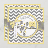 Baby Girl Owl Zickzack Print Baby Dusche Einladung (Vorne/Hinten)