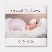 Baby Girl Pale Pink Foto Magnet (Vorne)