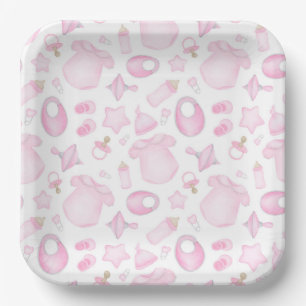 Baby Girl Papier Teller, Neugeborenen-Baby-Party Pappteller