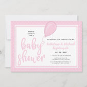 Baby Girl Parents Pink QR Code Babydusche Einladung (Vorderseite)