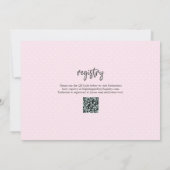 Baby Girl Parents Pink QR Code Babydusche Einladung (Rückseite)