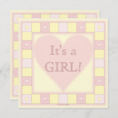 Baby Girl Patchwork Quilt Babydusche Einladung (Vorne/Hinten)