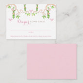 Baby Girl Pee in a Pod Garden Diaper Raffle Ticket Begleitkarte (Vorne/Hinten)