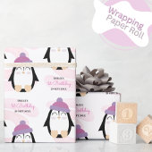 Baby Girl Penguin Geschenkpapier