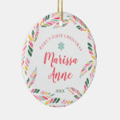 Baby Girl Personalisiert First Christmas Custom Keramik Ornament (Rechts)