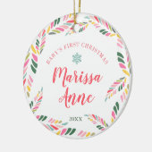 Baby Girl Personalisiert First Christmas Custom Keramik Ornament (Links)
