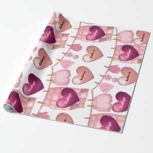 Baby Girl Personalisiert Geschenkpapier