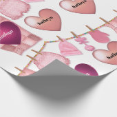 Baby Girl Personalisiert Geschenkpapier (Ecke)