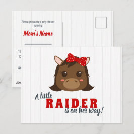 Baby Girl Pferde Kinderdusche Einladung Postkarte