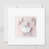 Baby Girl Pink 3d-Effekt Feiertagskarte (Vorderseite)