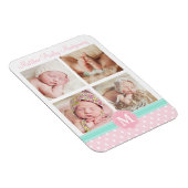 Baby Girl Pink Birth Keepake Personalisiertes Foto Magnet (Rechte Seite)