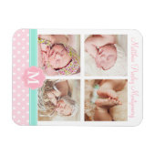 Baby Girl Pink Birth Keepake Personalisiertes Foto Magnet (Horizontal)