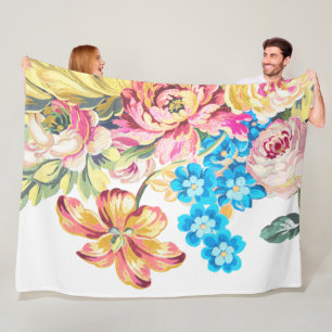 Baby Girl Pink Blue Green Viktorianisch Rose Muste Fleecedecke