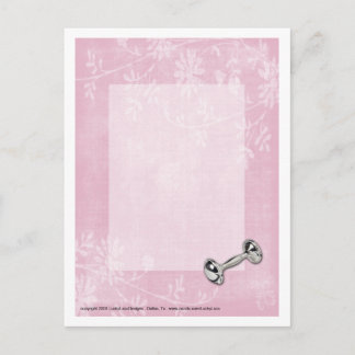 Baby Girl Pink Blume Postcard Postkarte