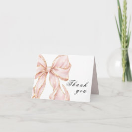Baby Girl Pink Bow Baby Shower Dankeskarte