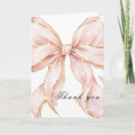 Baby Girl Pink Bow Baby Shower Dankeskarte